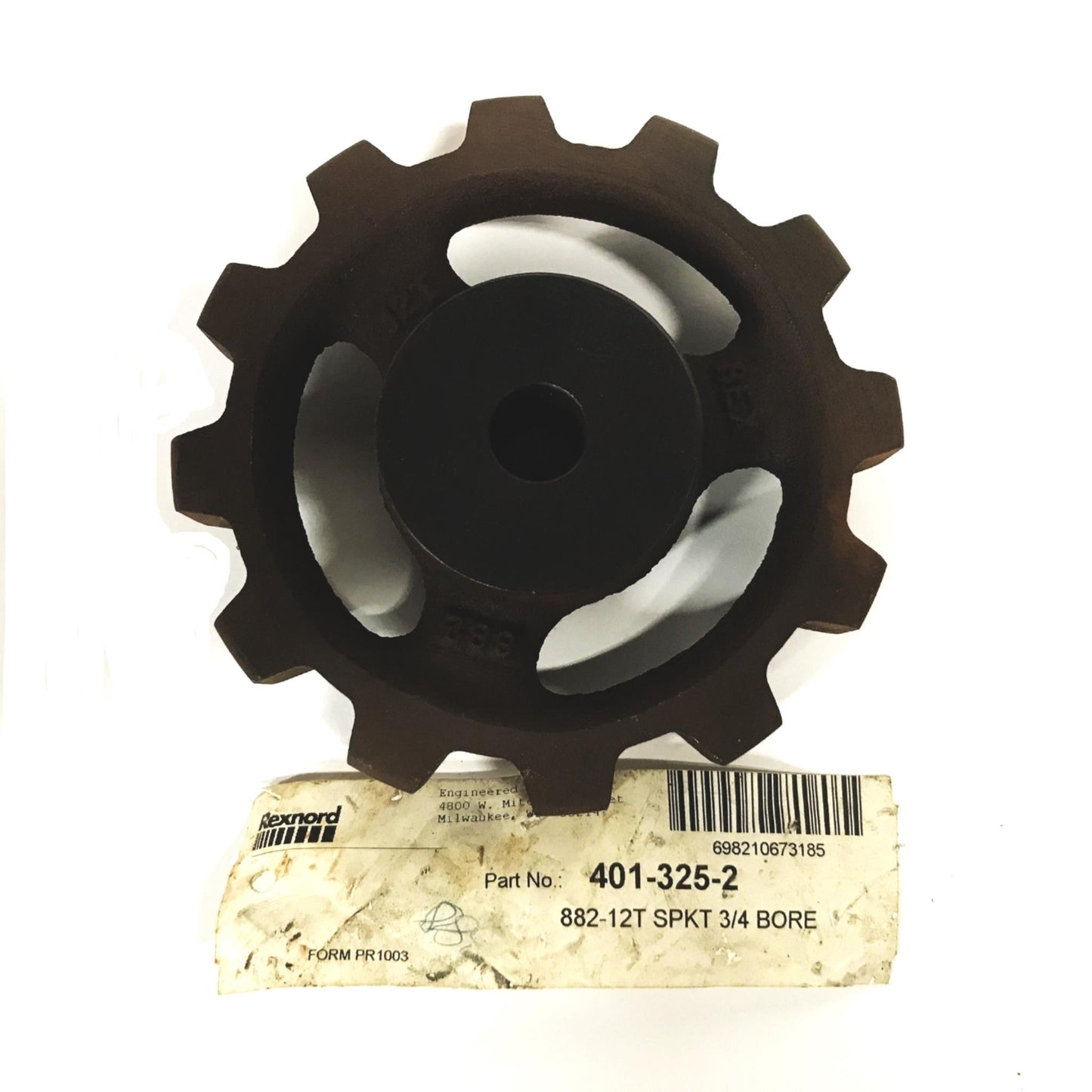 Rexnord 12-Tooth Table Top Chain Sprocket 401-325-2 NOS