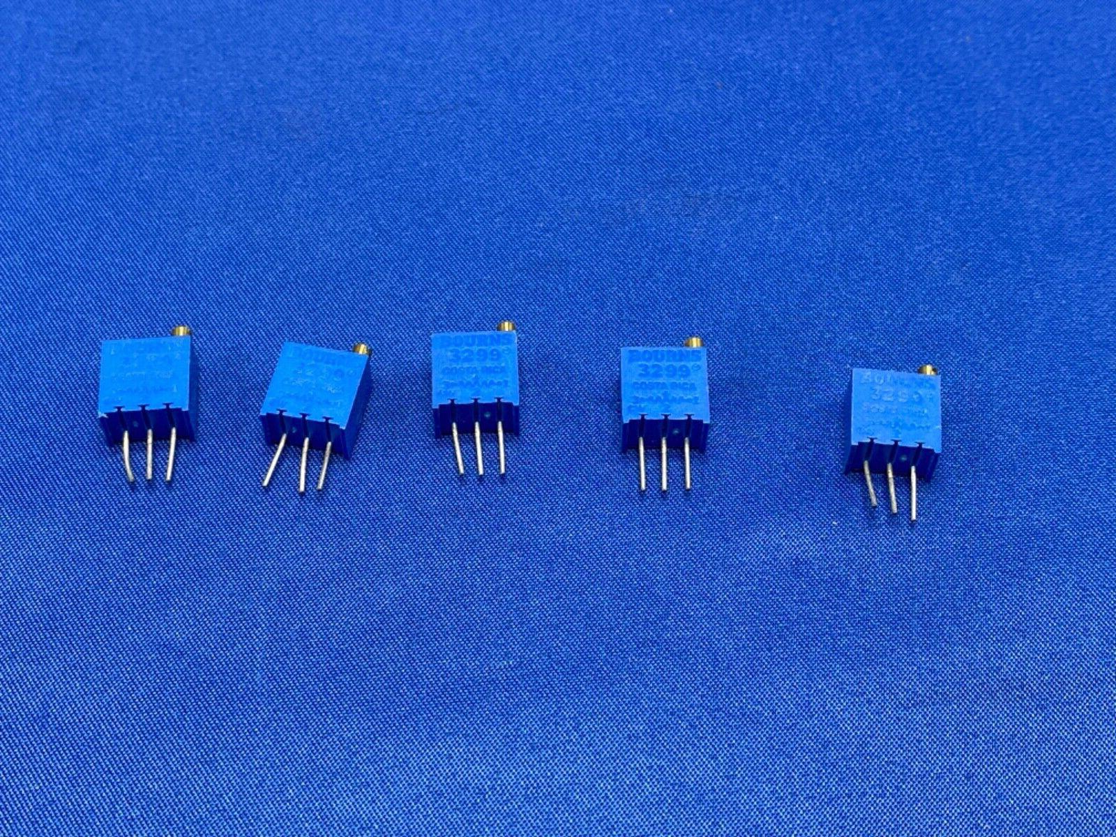 Bourns qty 5 bulk lot, trimpot potentiometer, 5K, 3299W-1-502 straight