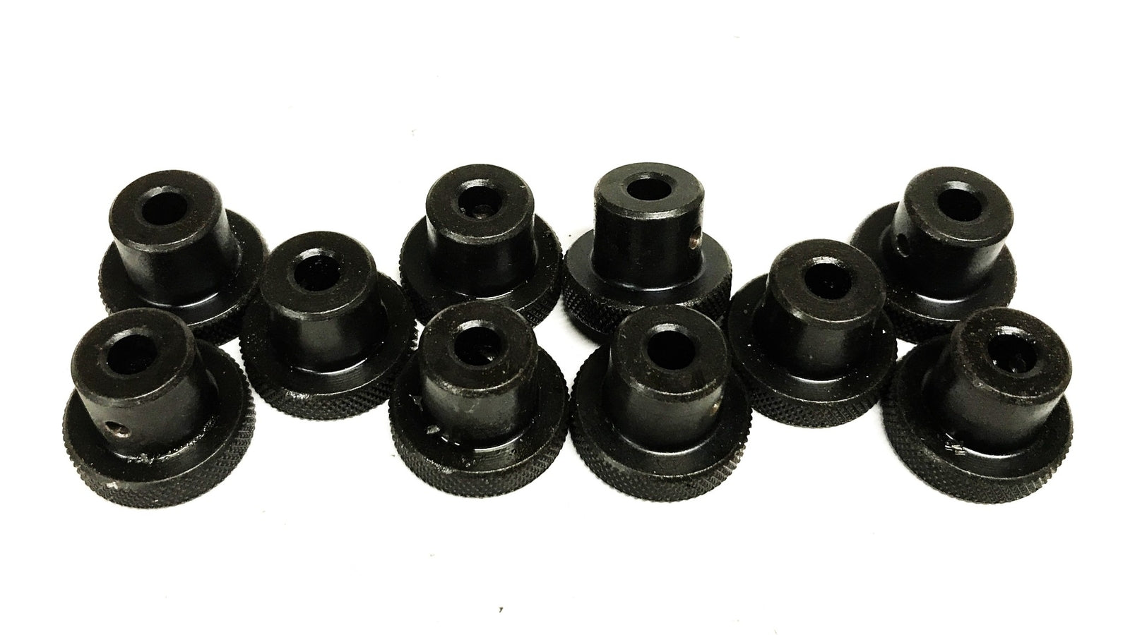 Unbranded 1 inch Black Oxide Knurled Knob with Screw Hole [Lot of 10] NOS