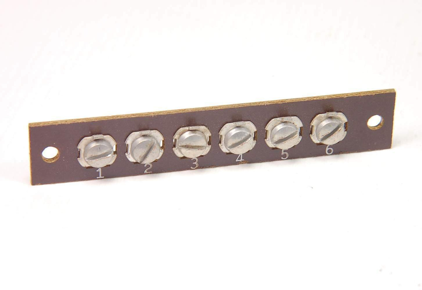Lot of 2 - Vintage Phenolic Terminal Strip, 6 Position Screw Type Solder Lugs 