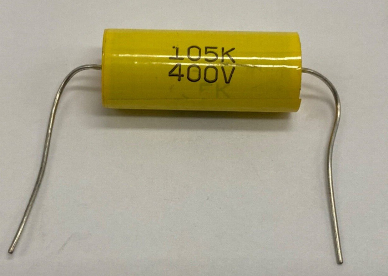 metalized film capacitor axial lead 1.0uf/400V, 105K400V