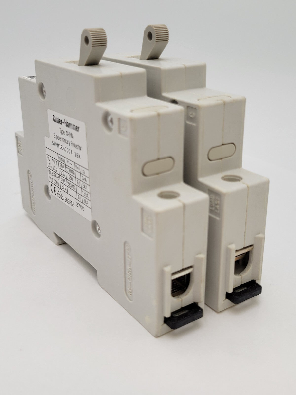 2Pc Cutler-Hammer SPHM1RM0004 DIN Rail Circuit Breaker 4A 230/400VAC 1P 1PH