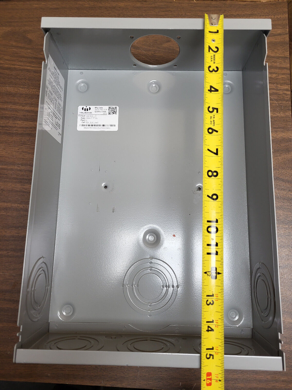 MILBANK METER CAN ONLY FOR 200 AMP 15-1/2" X 11" CANS NO BARREL LOCK PROVISION