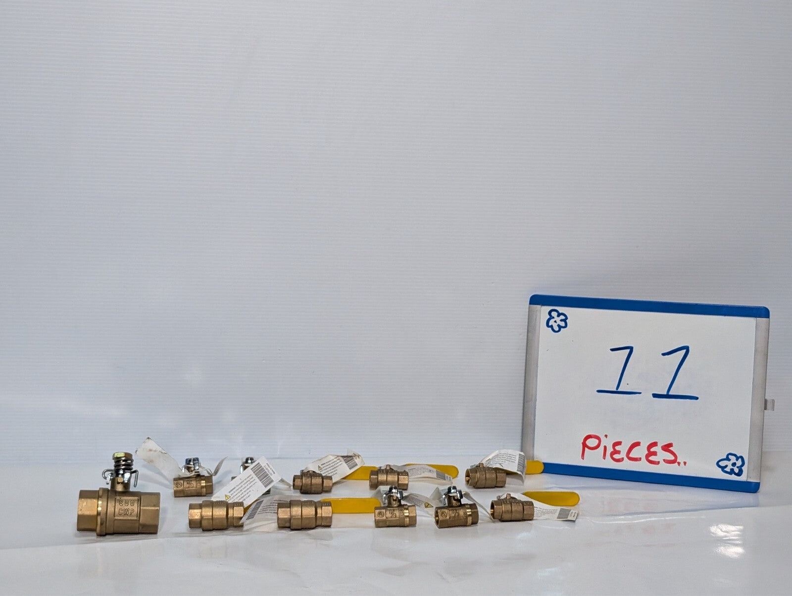 Lot of 11 Assorted MSC Brass Ball Valves, Mostly 3/8" 1/4"