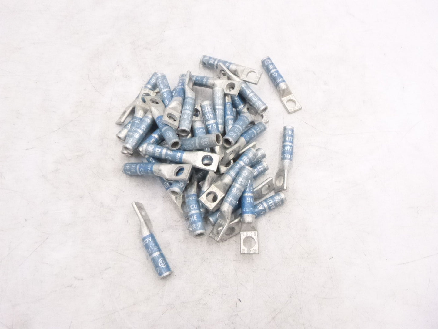 45 Pack Burndy YA6C 1 Hole 1/4" Stud Long Barrell 6AWG Compression Lug