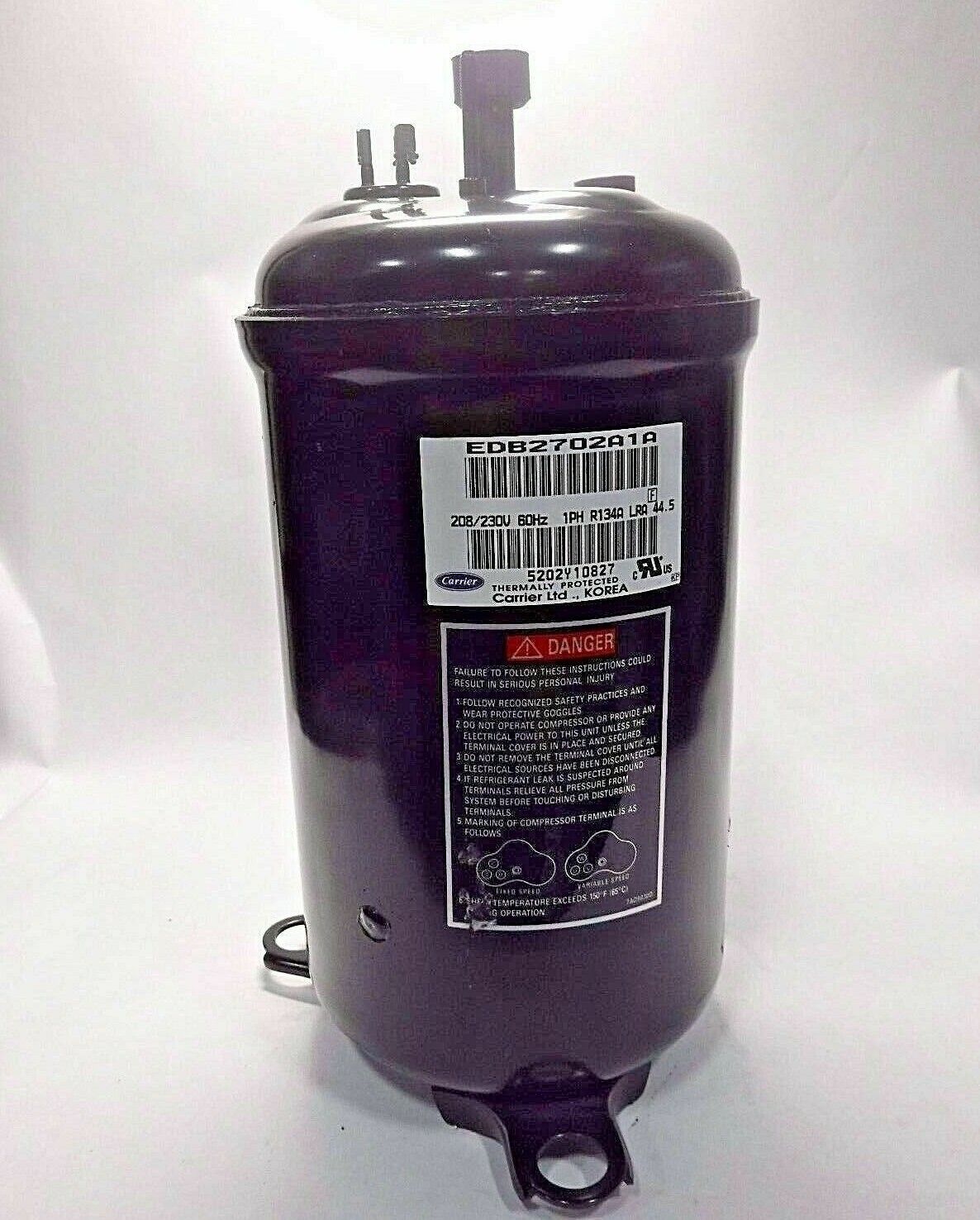 Carrier Ltd. EDB2702A1A, 5202Y10827 Rotary Refrigeration Compressor (208/230V)