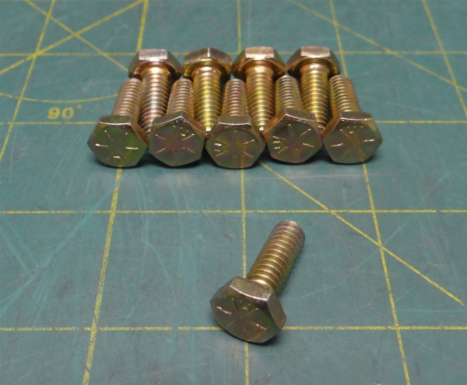 (Lot of 10) 1/4"-20 x 3/4" Thread Length Coarse Grade 8 Hex Head Steel Screw