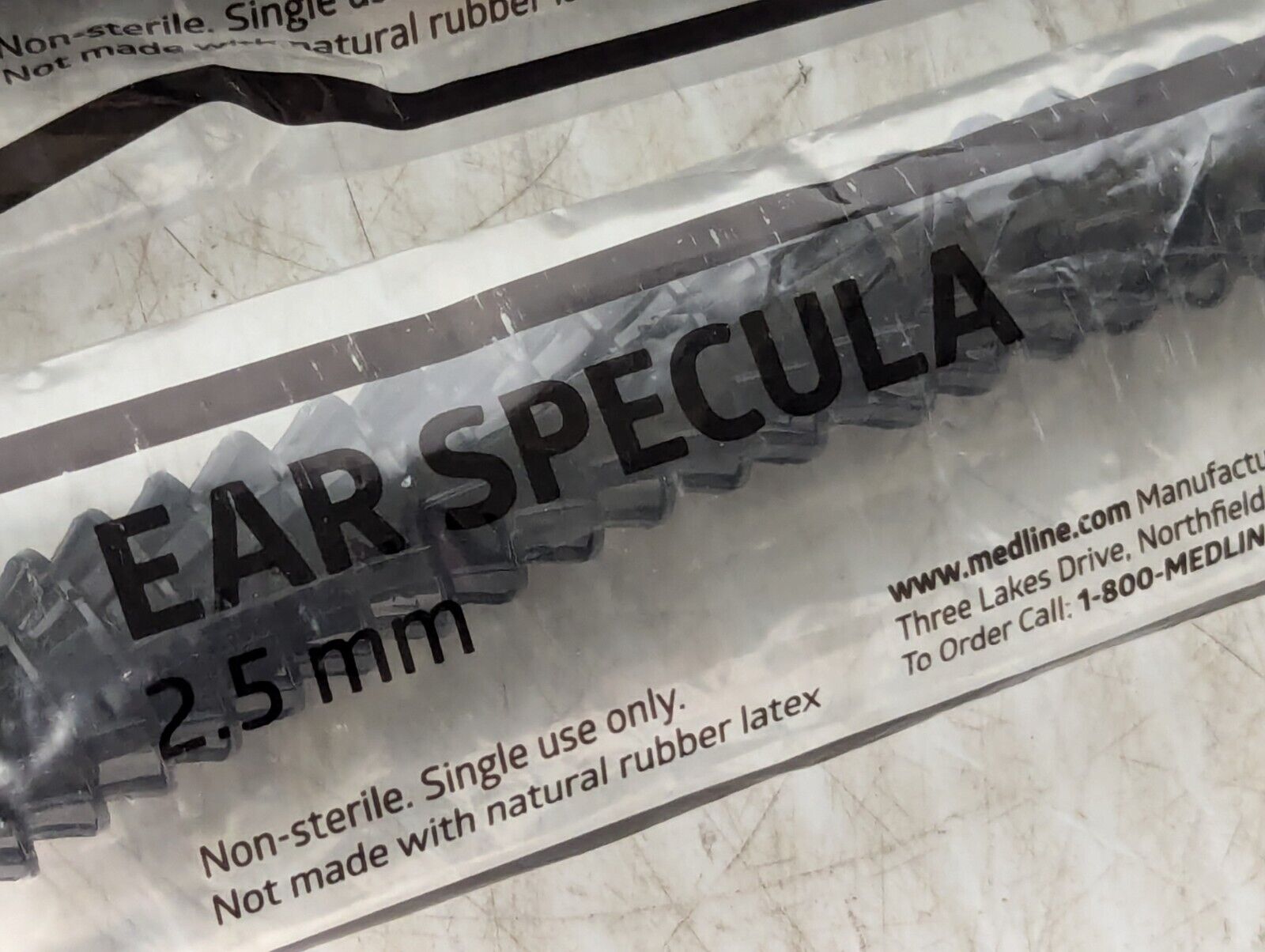 Lot of 4 Medline MDSK10321 Disposable Ear Specula for Medline Otoscopes, 2.5mm