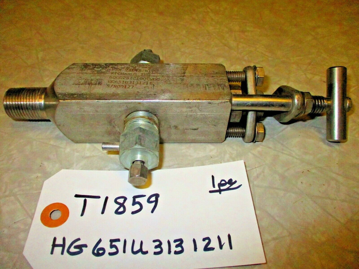 Orifice Block Gauge Valve | HEX HG651U3131211 | 1/2 MNPT X 1/2 FNPT  | 6000 psi 