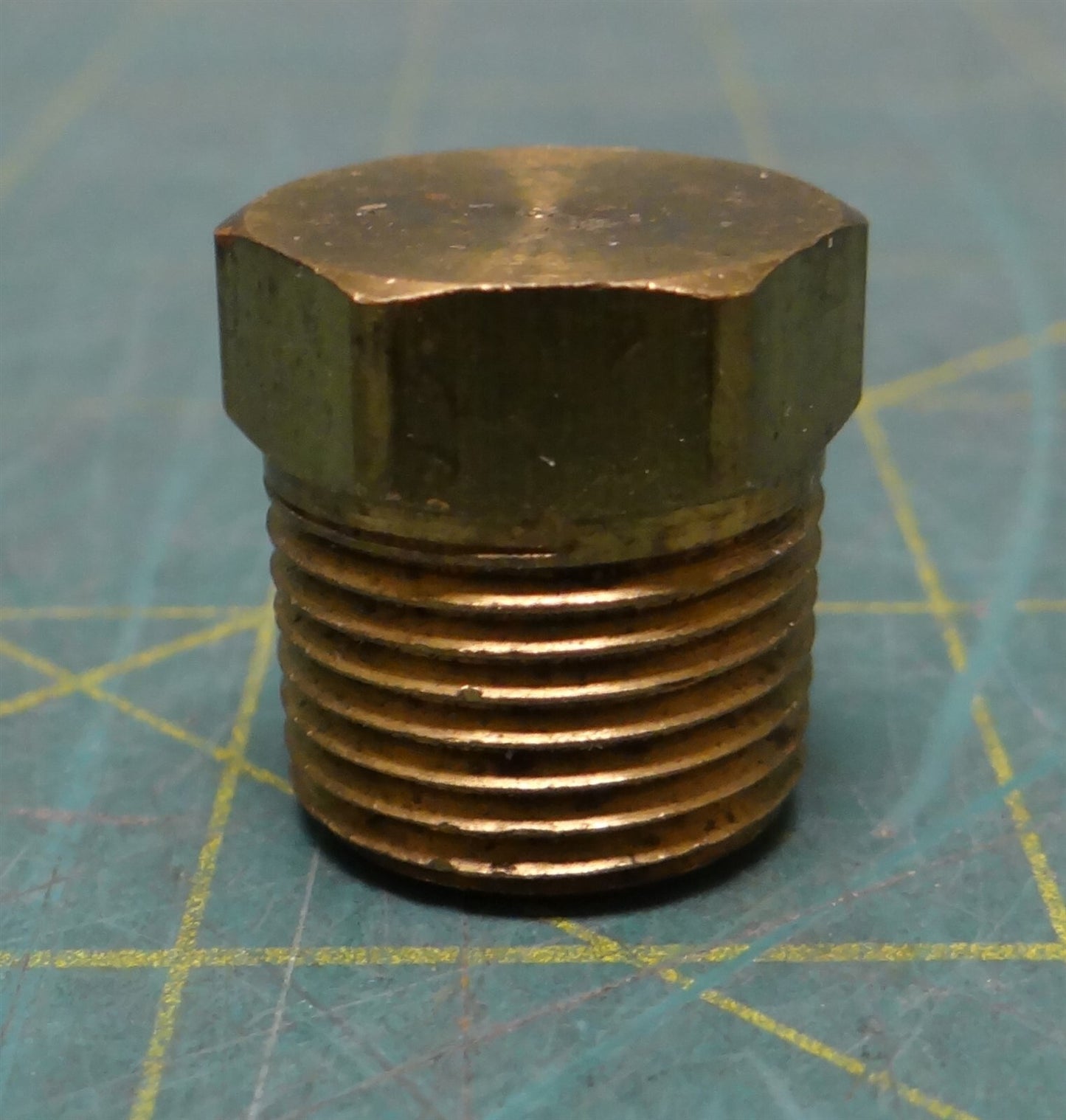 Parker 3/8" NPT HP-B Brass Hex Head Plug Male, 3/4" Overall Length & Hex Width