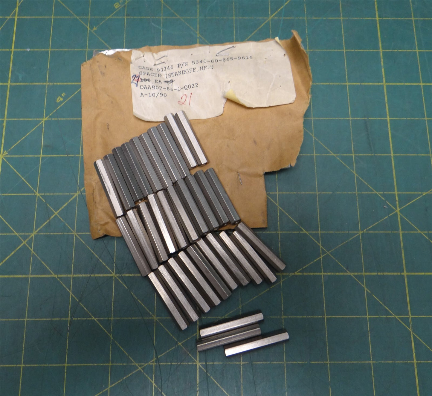(Bag of 33) Female Threaded Hex Standoff Spacer, 1.5" Long, NSN 5340-00-865-9616