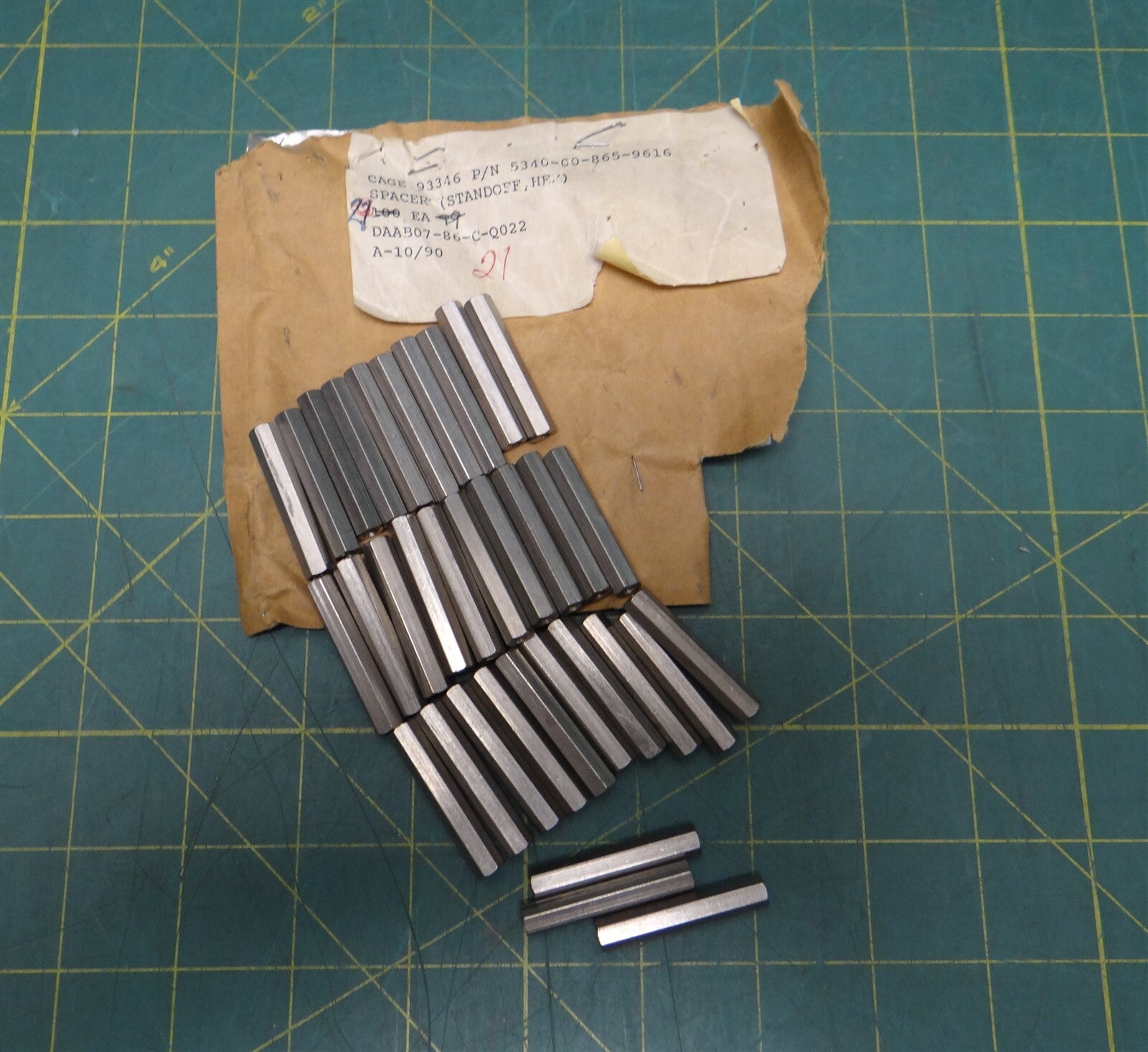 (Bag of 33) Female Threaded Hex Standoff Spacer, 1.5" Long, NSN 5340-00-865-9616