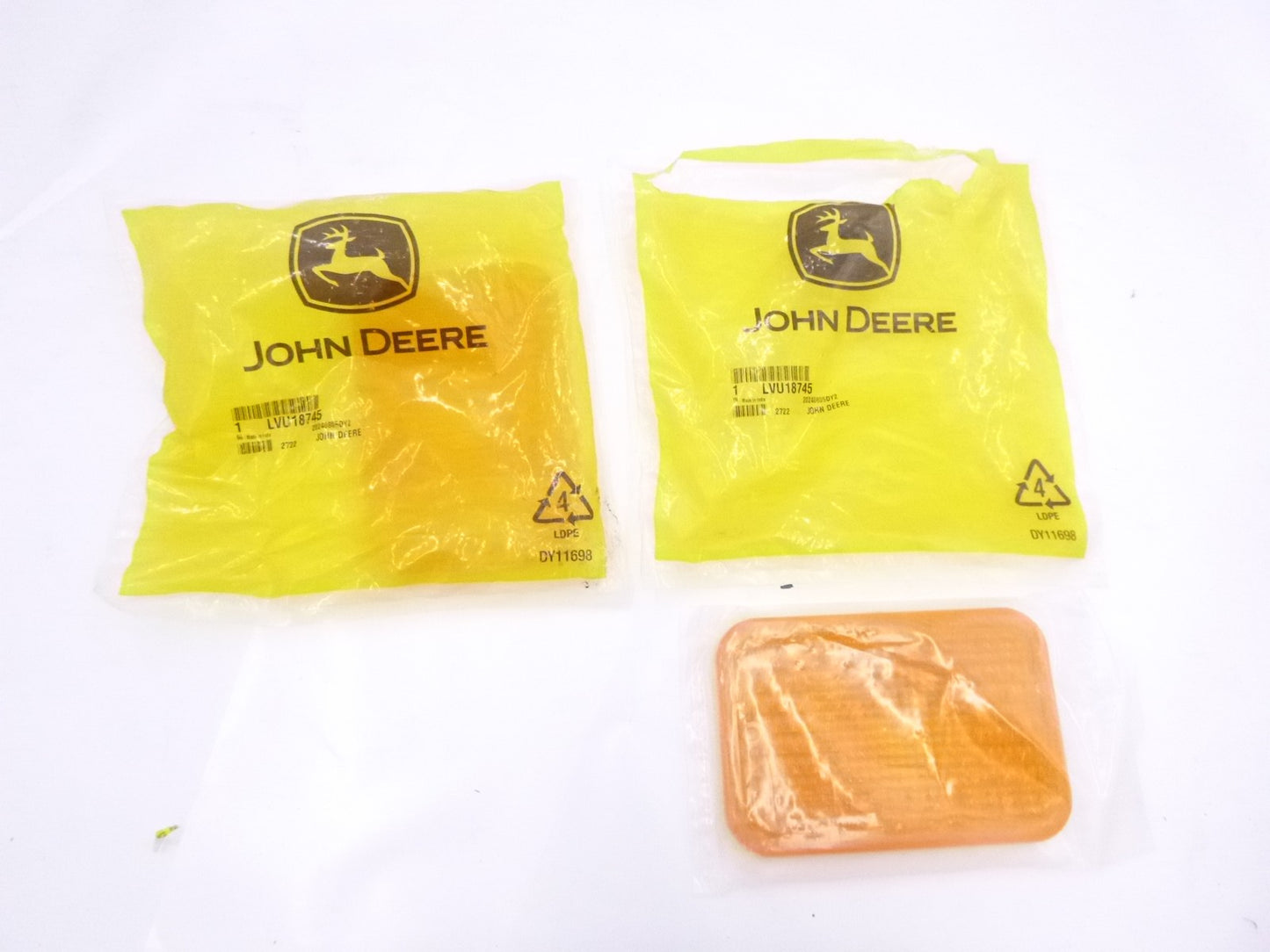 2 Pack OEM John Deere LVU18745 Amber Taillight Lens for 1023E 1025R 1026R 3320