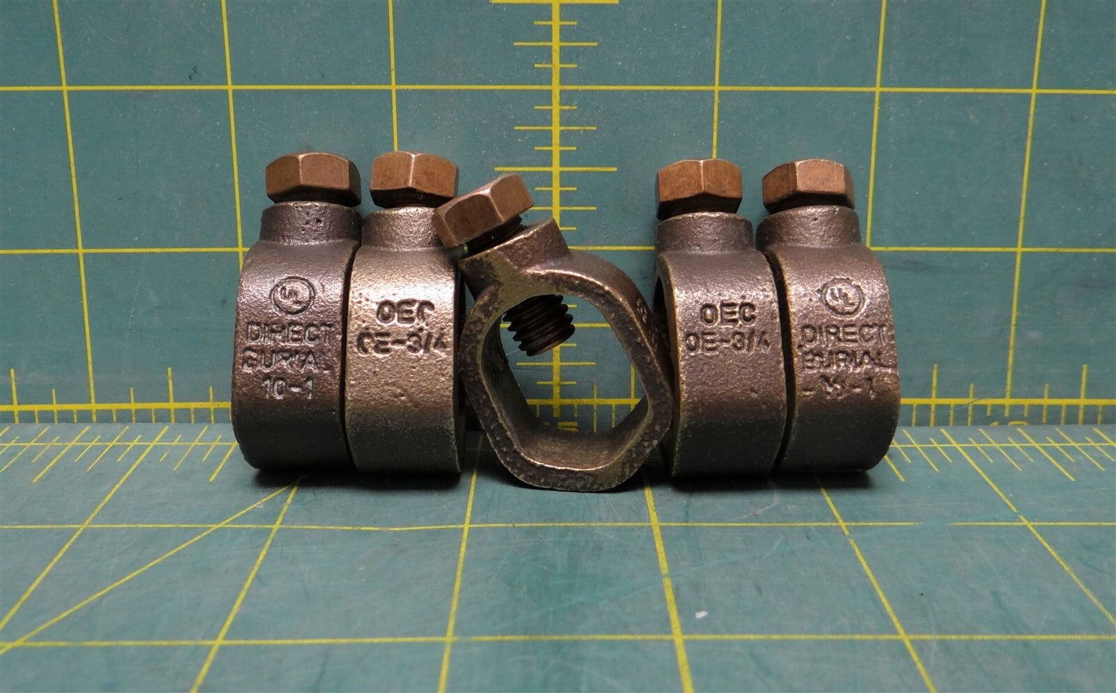 5 Pc Bronze Ground Rod Clamp Direct Burial 10-1 OEC OE-3/4