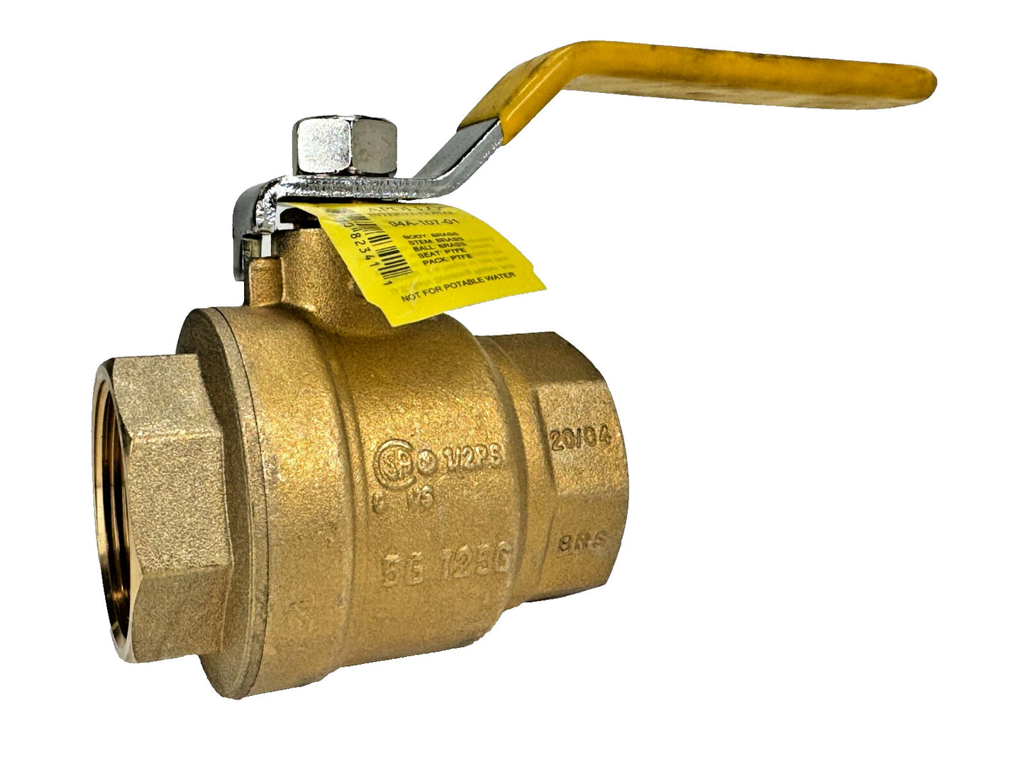 Apollo 94A-107-01  1-1/2" NPT Brass Ball Valve, Full Port 600-psi CWP, Lever Op.