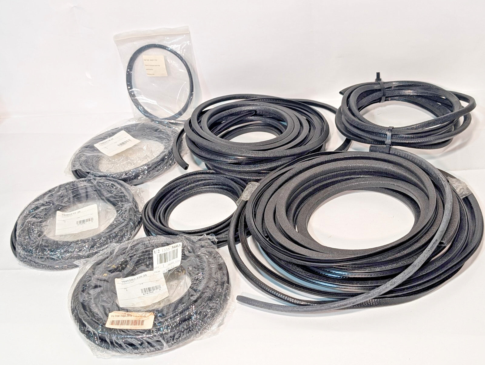 Lot of Assorted Industrial U-Shaped Keel Strip Black Sealing Seal Banding Trim