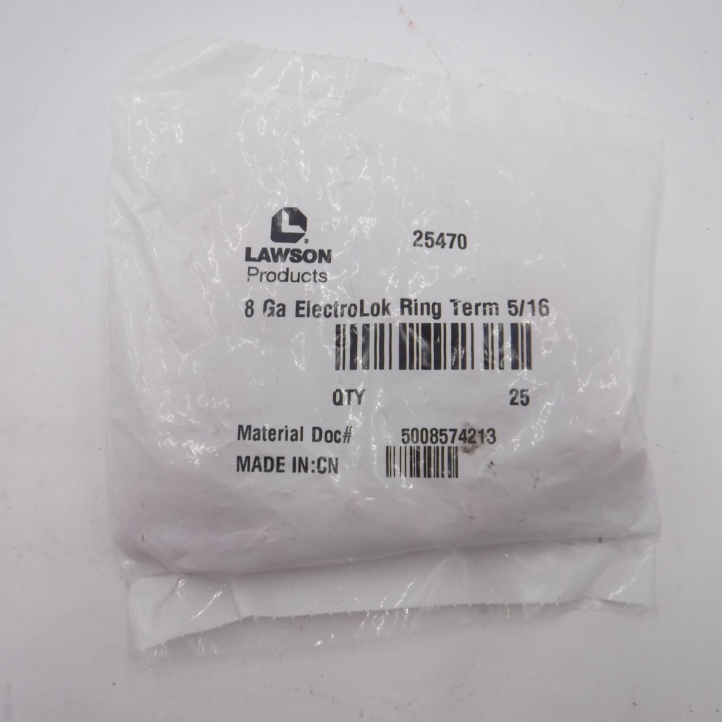 25 Pack Lawson Electro-Lok Red Ring Tongue Terminal 8AWG 25470