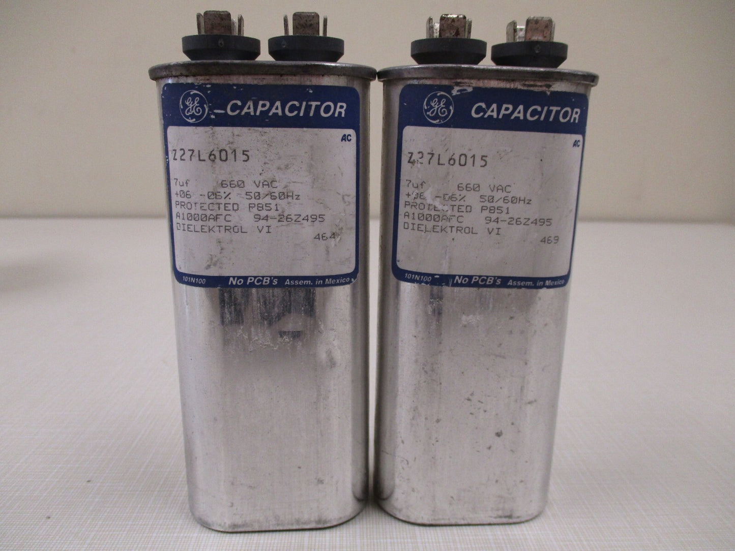 General Electric Z27L6015 Oval Capacitor ( 7uF, 660VAC, 50/60Hz) "NEW" Lot of 2