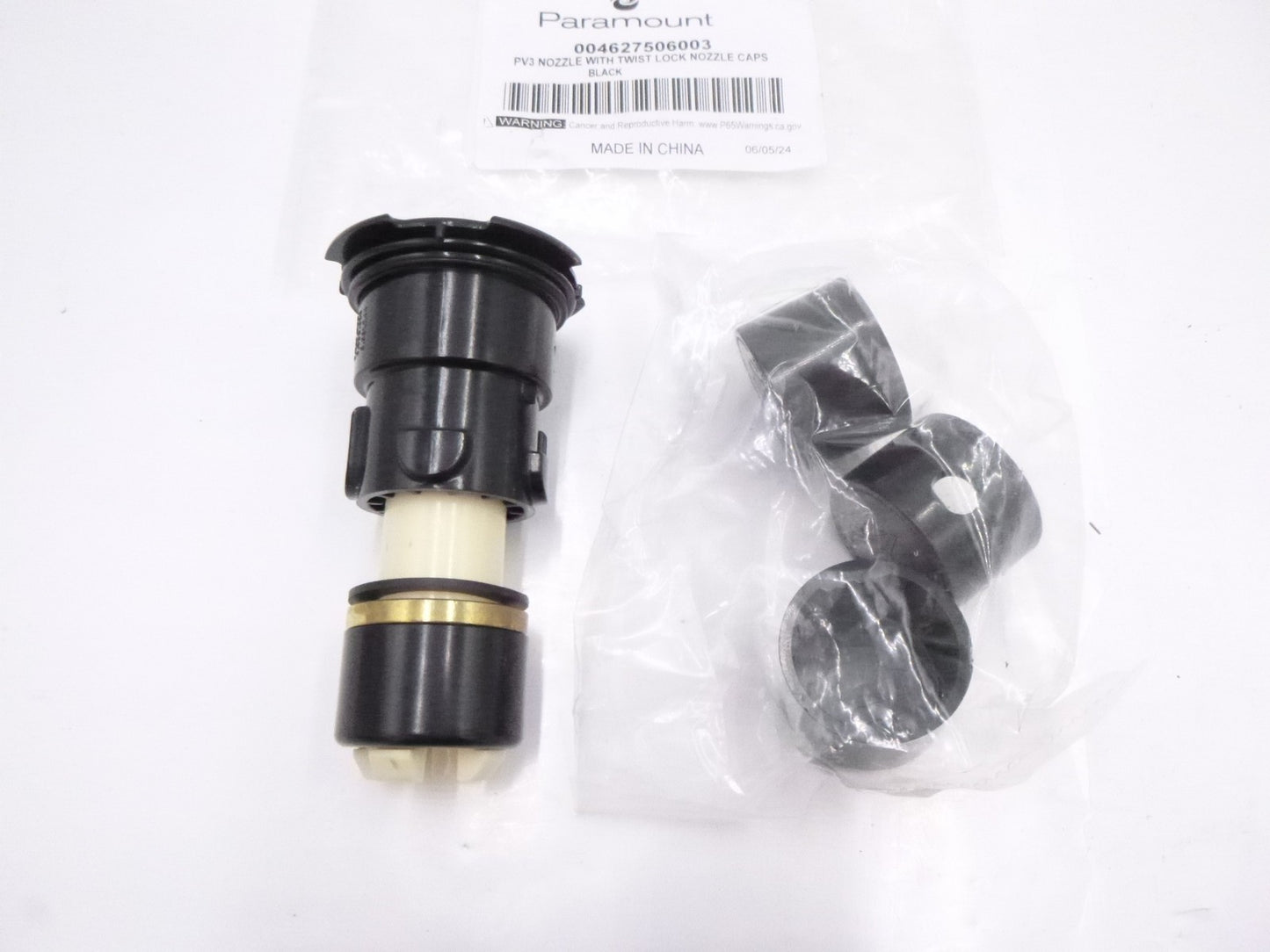 Paramount 004627506003 PV3 Nozzle with Twist Lock Nozzle Caps Black