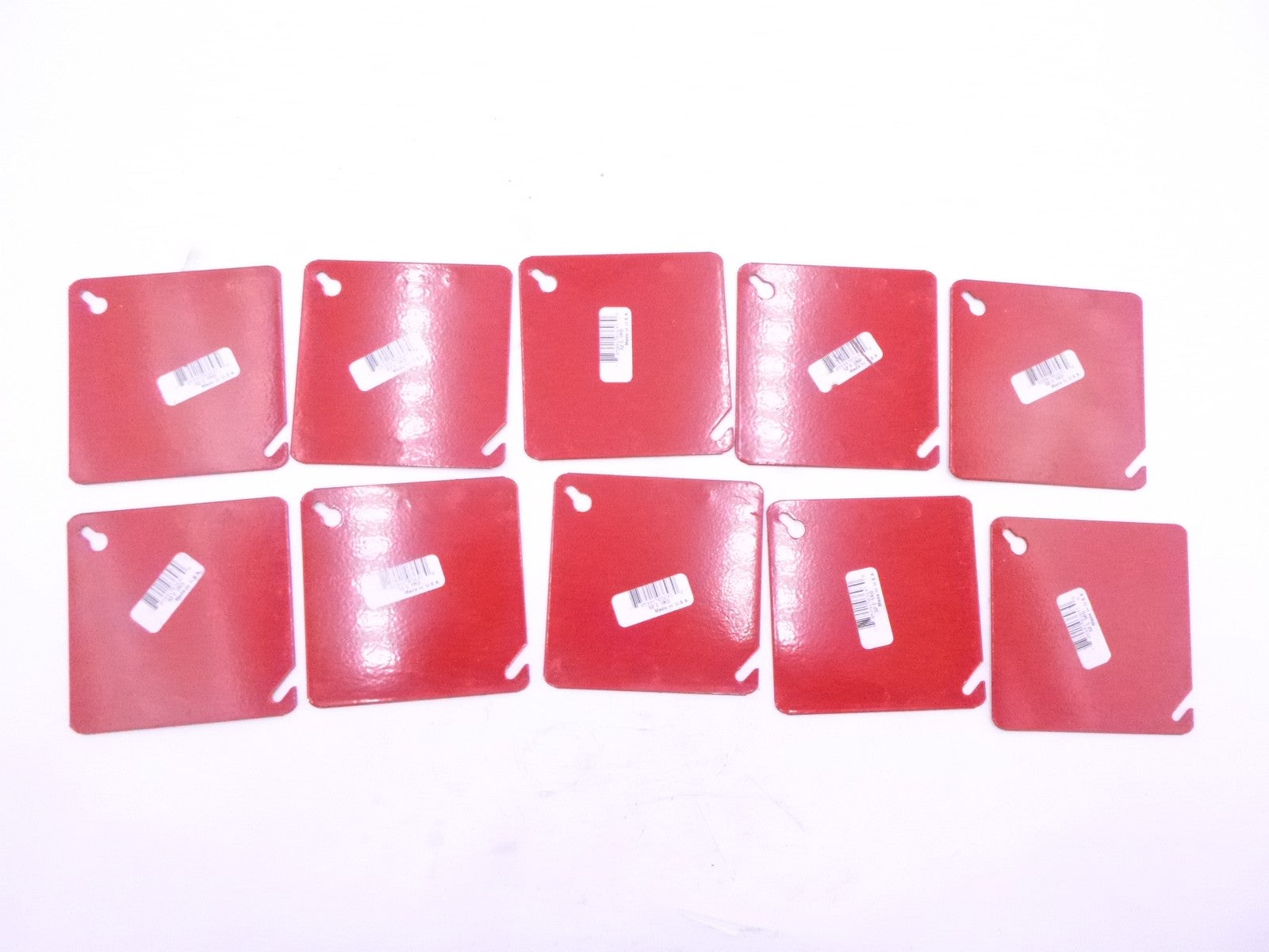 10 Pack Steel City 52-C-1RD 4" Steel Flat 4-Square Red Cover