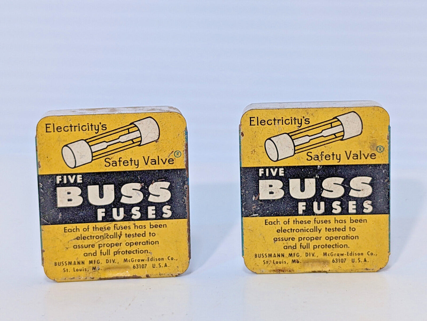 Lot of 8: Bussmann Mfg Div McGraw-Edison GBA5 Buss Indicating Fuses, Made in USA