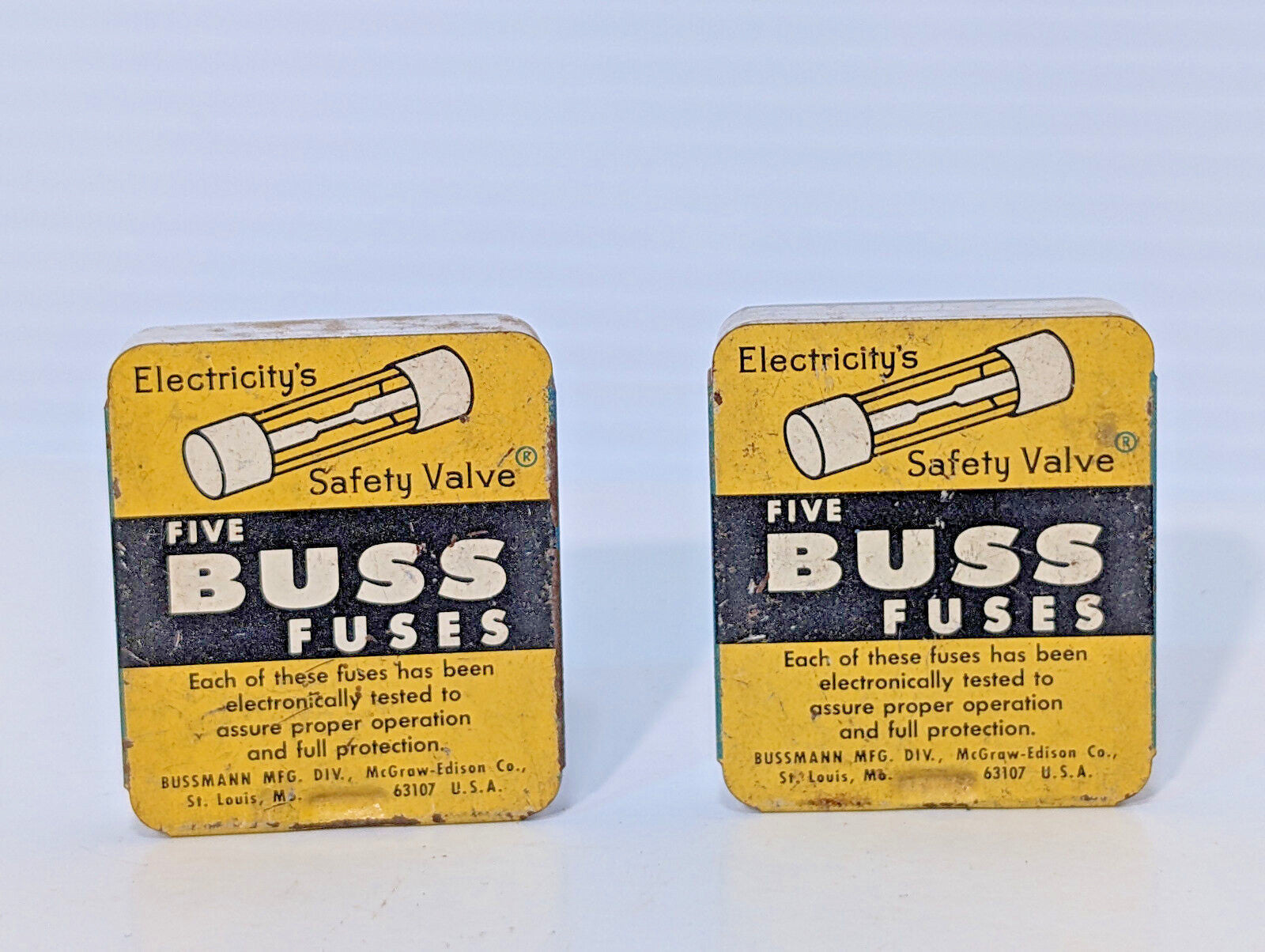 Lot of 8: Bussmann Mfg Div McGraw-Edison GBA5 Buss Indicating Fuses, Made in USA