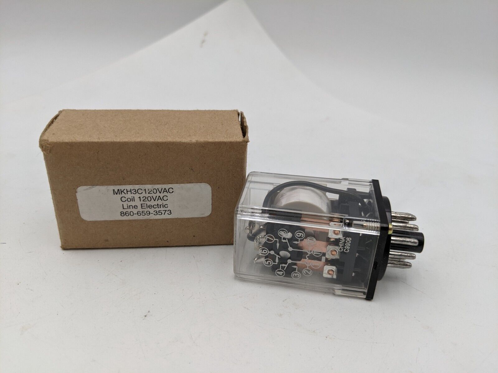 Line Electric MKH3C 120VAC Relay 11 Pin Plug-In 240VAC 10 Amp 1/3 HP Coil 120VAC