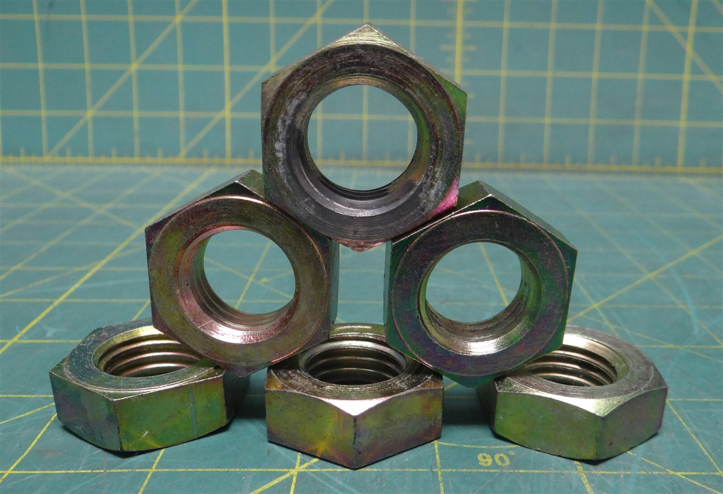 (Qty: 6) 3/4"-10 Finished Hex Nut Grade 8 Coarse Medium Carbon Steel Zinc-Yellow