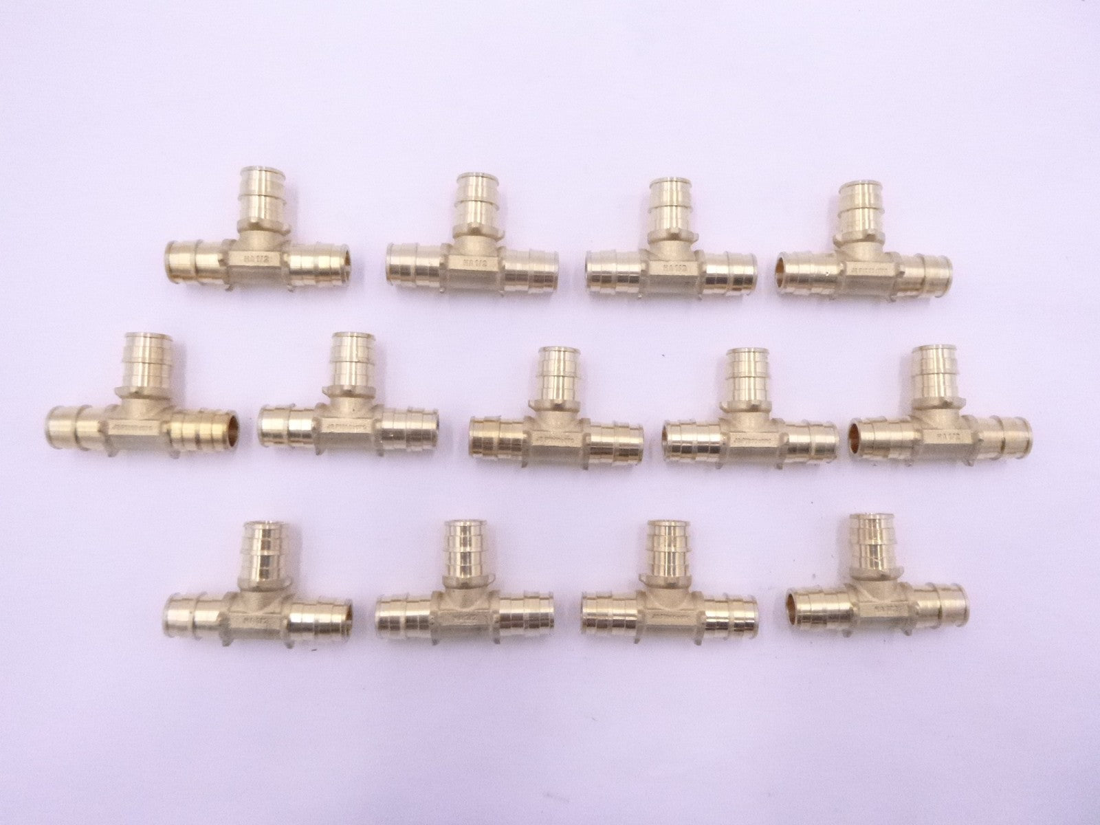 13 Pack Jones Stephens F76866B 1/2" F1960 Brass PEX Tees