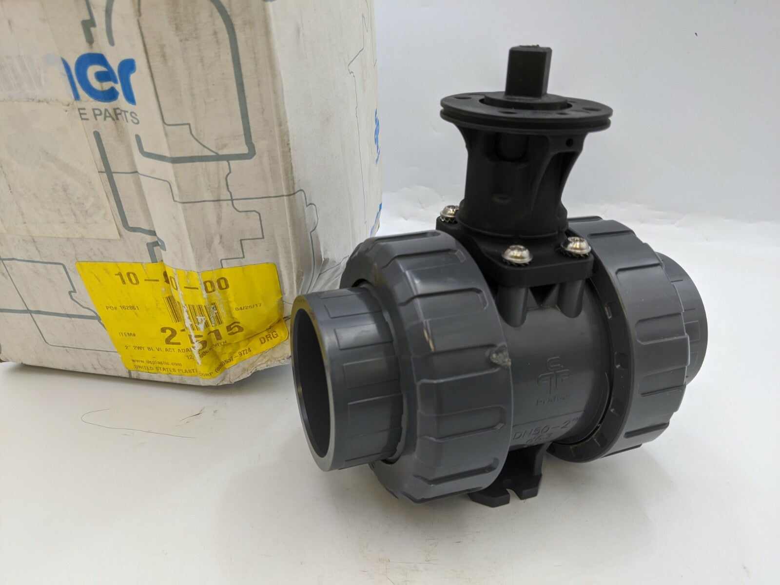 Praher 21515 M1 Series 2" Industrial Univ 2 Way Ball Valve w/ Actuator Viton