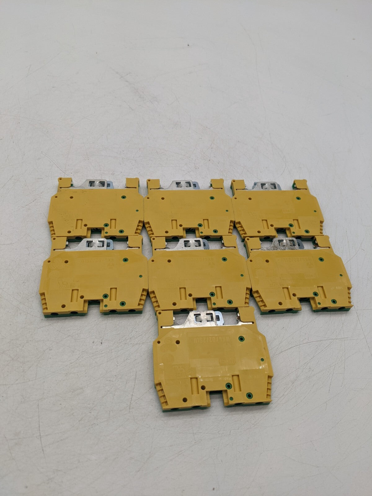 7 Piece Set Wieland WK4/D2/2SLU Terminal Block 20-12 AWG 500 Volt Yellow/Green