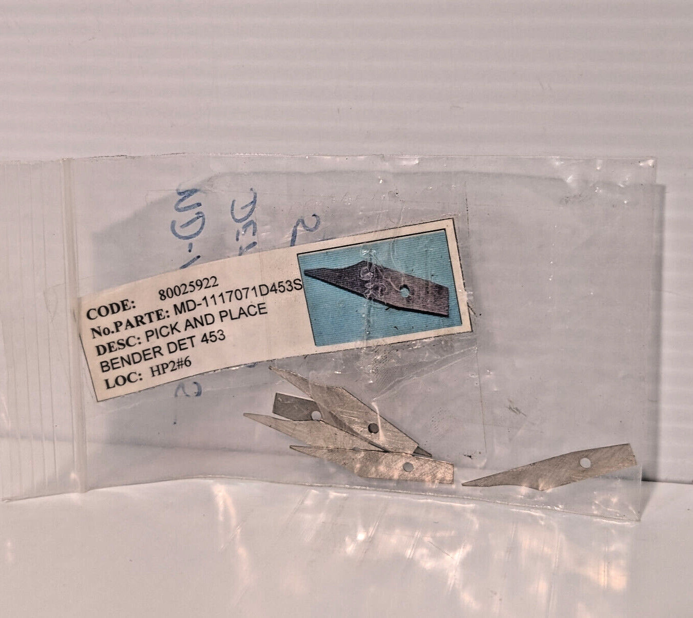 Quantity of 5: MD-1117071D453S Metal Pick and Place Bender Det 453 Components