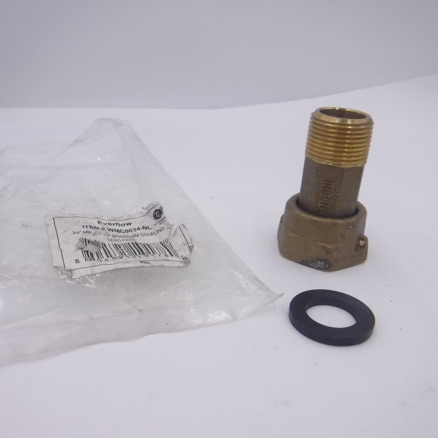 Everflow 3/4" MIP x 1" FIP Brass Meter Coupling W/Washer WMC0034-NL