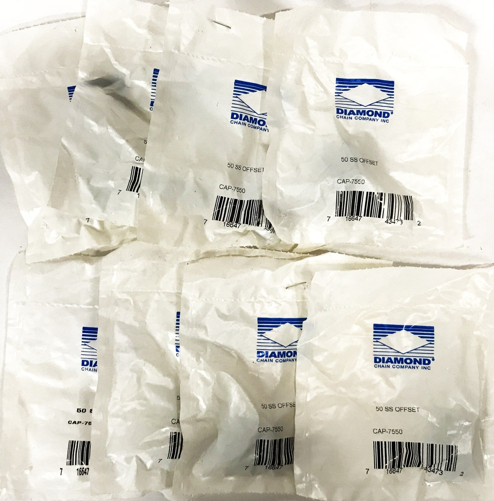 Diamond Chain 50SS Offset Link CAP-7550 [Lot of 8] NOS
