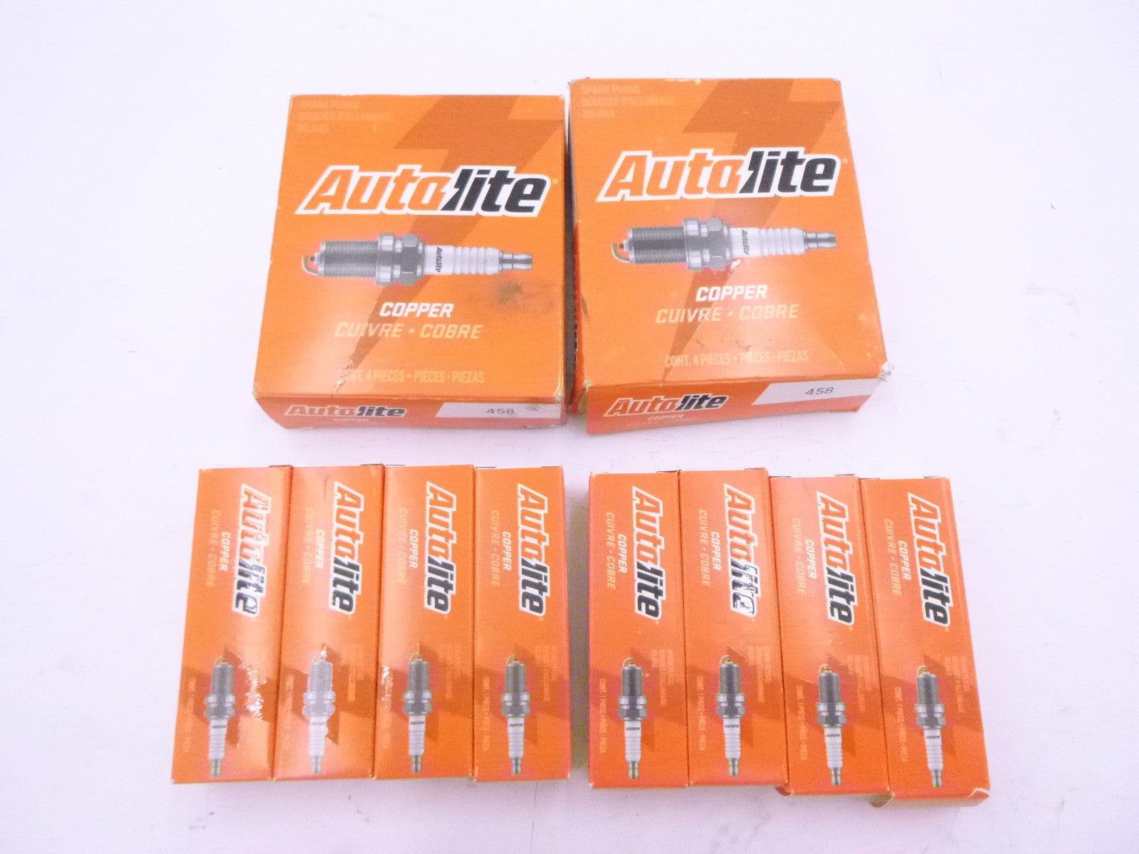 8 Pack Autolite 458 Copper Non-Resistor Spark Plugs
