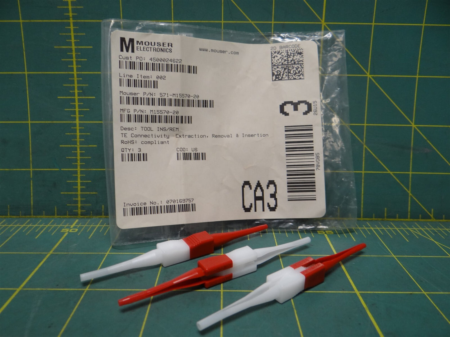 (Qty: 3) TE Connectivity Extraction, Removal & Insertion Tools M15570-20 RoHS