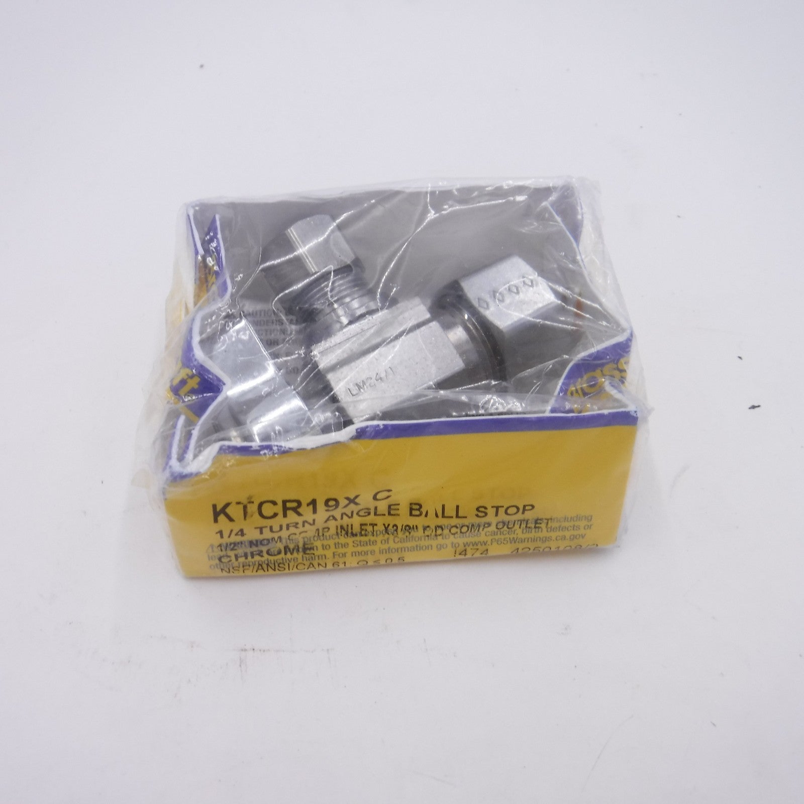 BrassCraft 1/4-Turn Angle Ball Stop Valve KTCR19X-C 5/8" OD x 3/8"OD