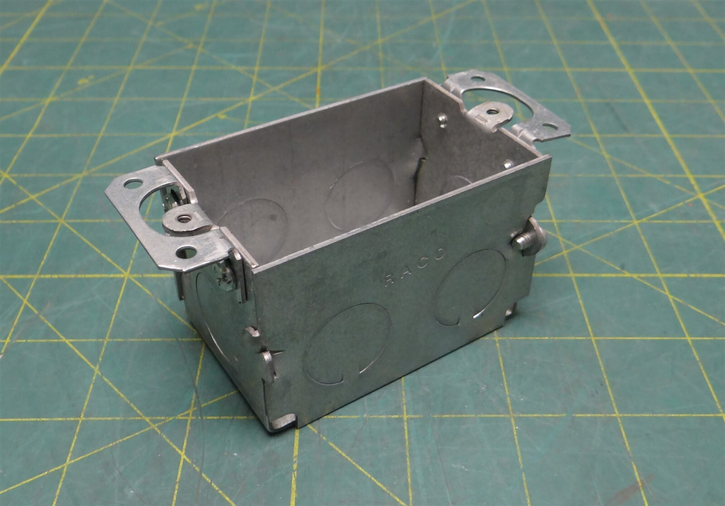 Raco 1-Gang Switch Box, Steel, 2" Deep, 2" Wide, 3" Long, Eight 1/2" Knockouts