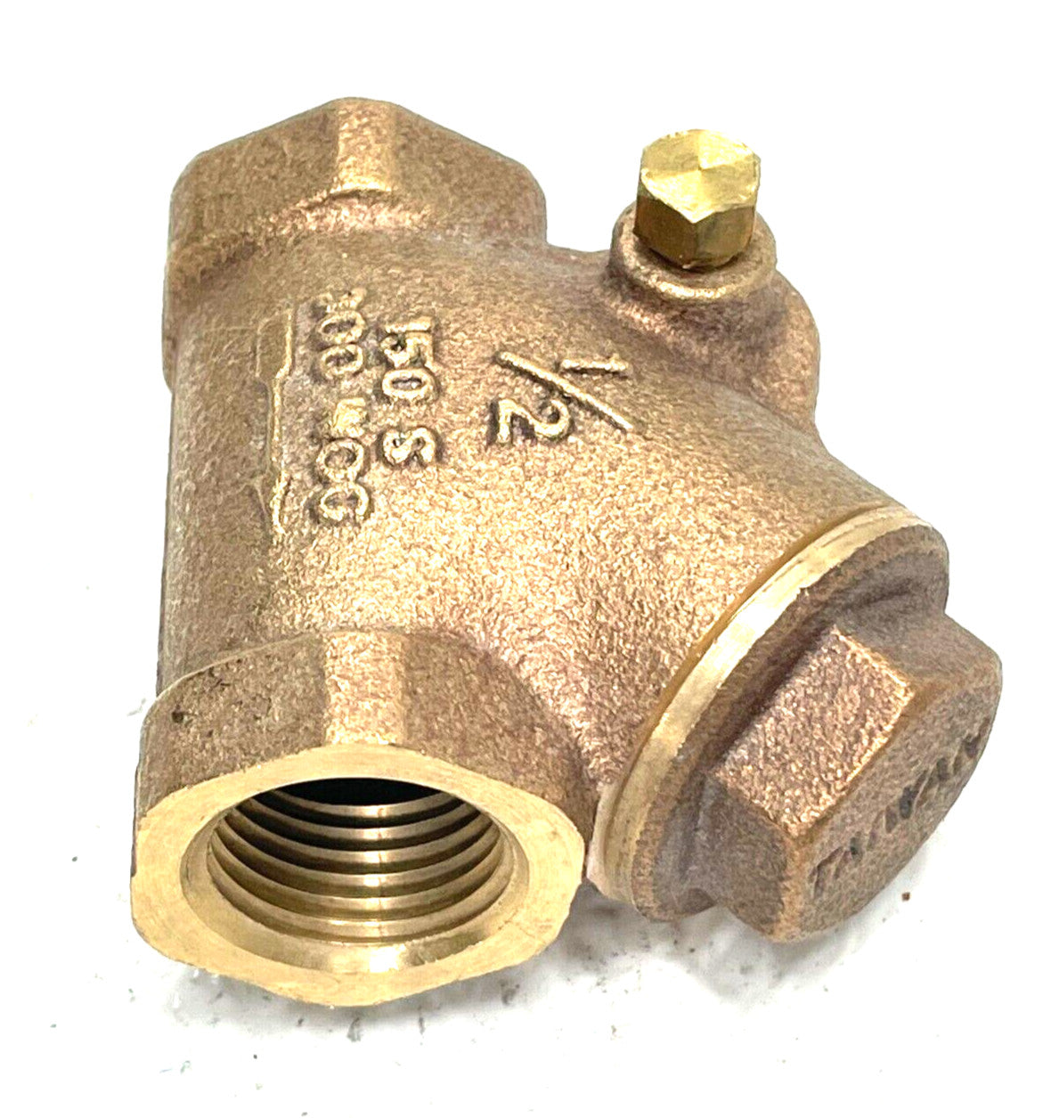 Bronze Swing Check Valve Y-Pattern 1/2" NPT Thread 150 psi SWP / 300 psi WOG