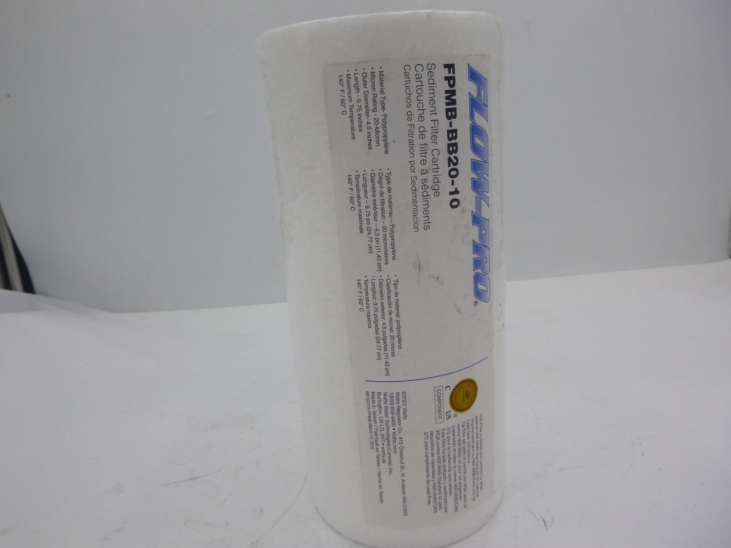 Watts Flow-Pro Sediment Filter Cartridge FPMB-BB20-10