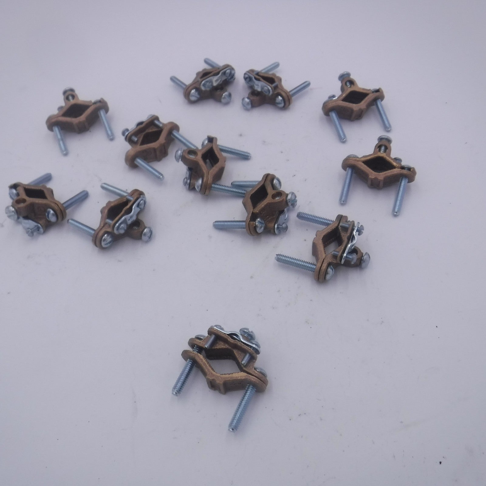 12 Pack Bronze Ground Wire Pipe Clamps 1/2"-1" for Armored Wire G50011 471507