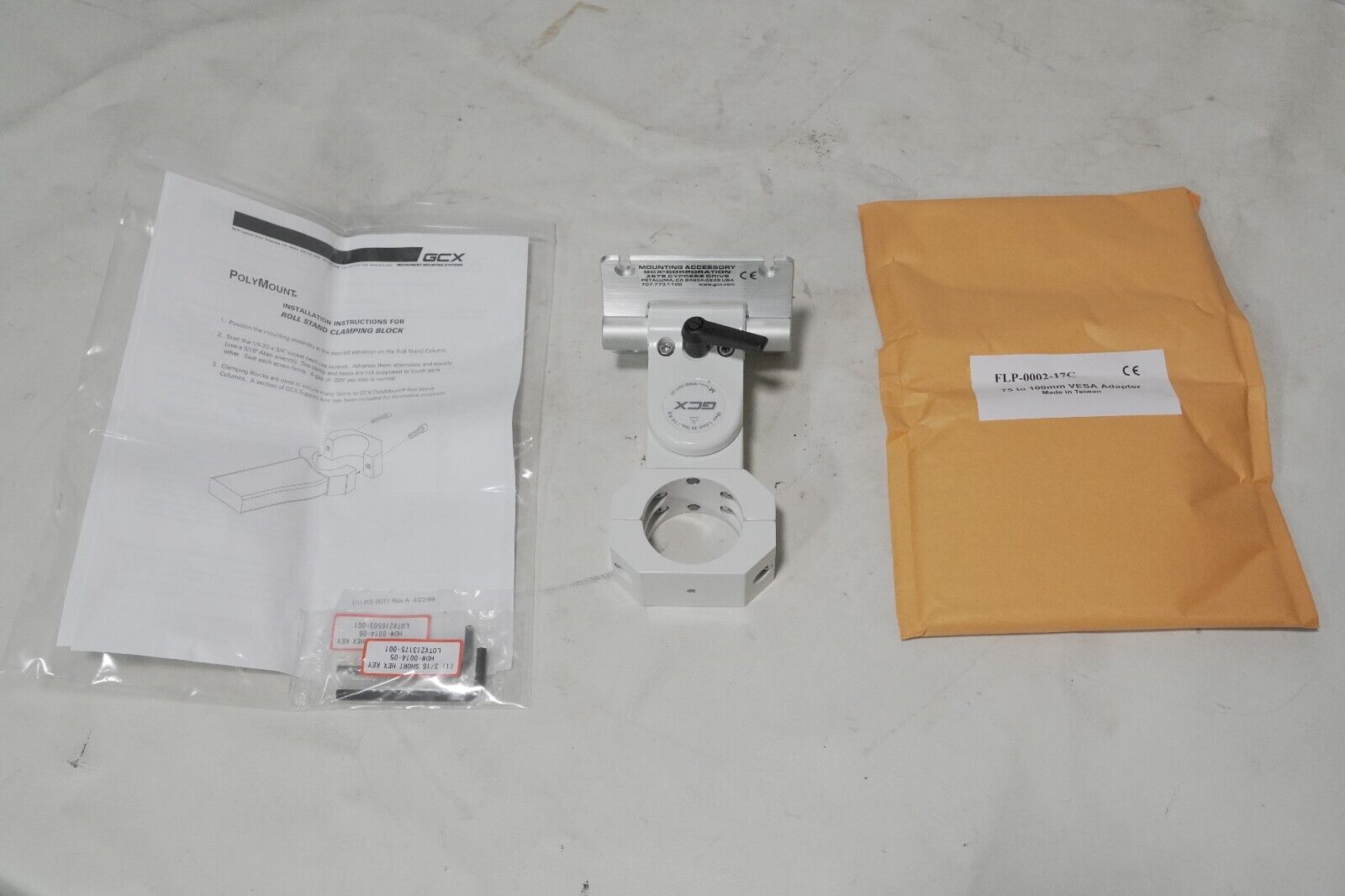 GCX FLP-0009-12B M Series Flush Mount, 75/100mm VESA, 2" Clamping Block