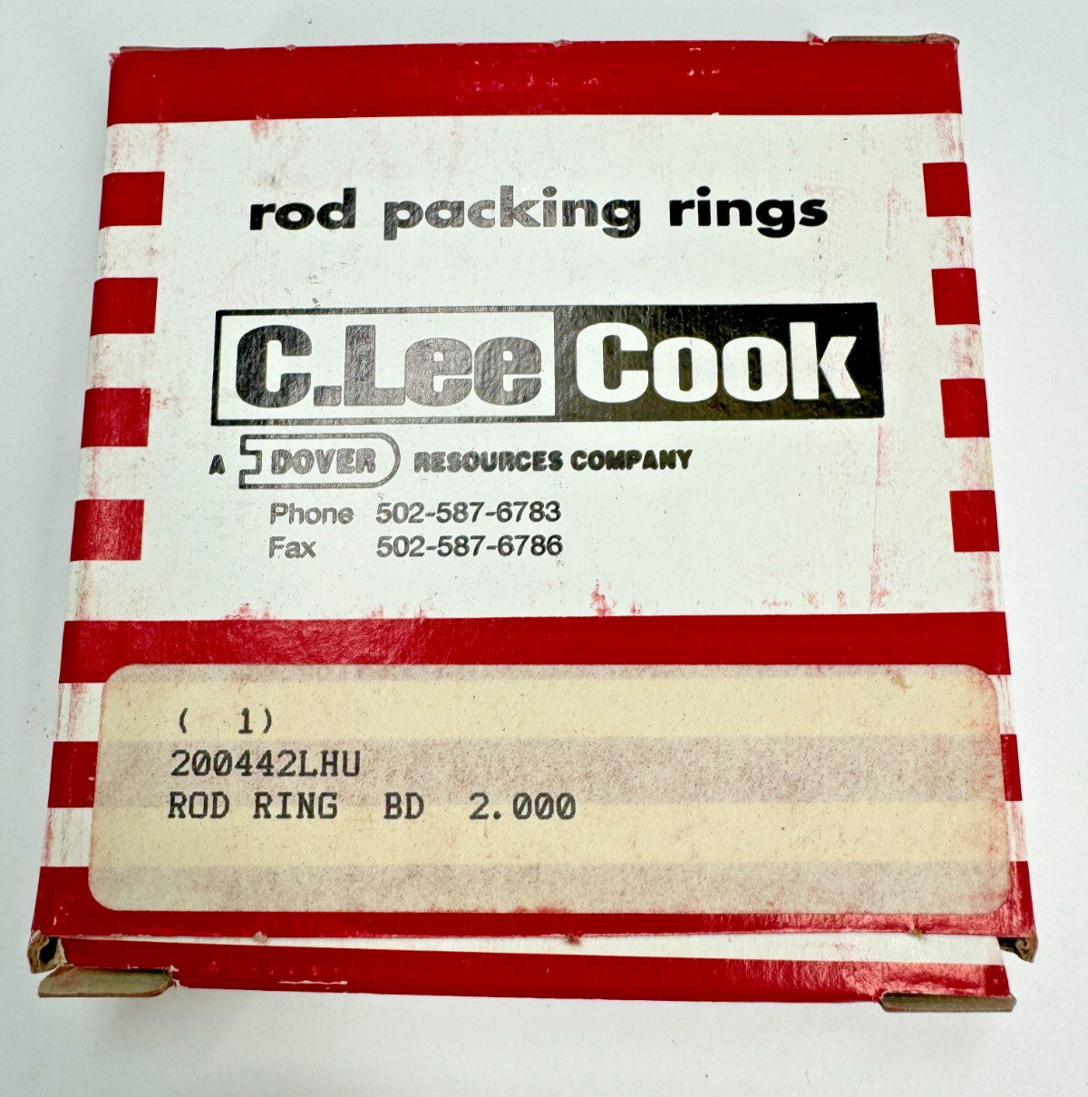 (Box of 2) Dover / Cook 200442LHU  Rod Ring BD 2" Rod Packing Rings