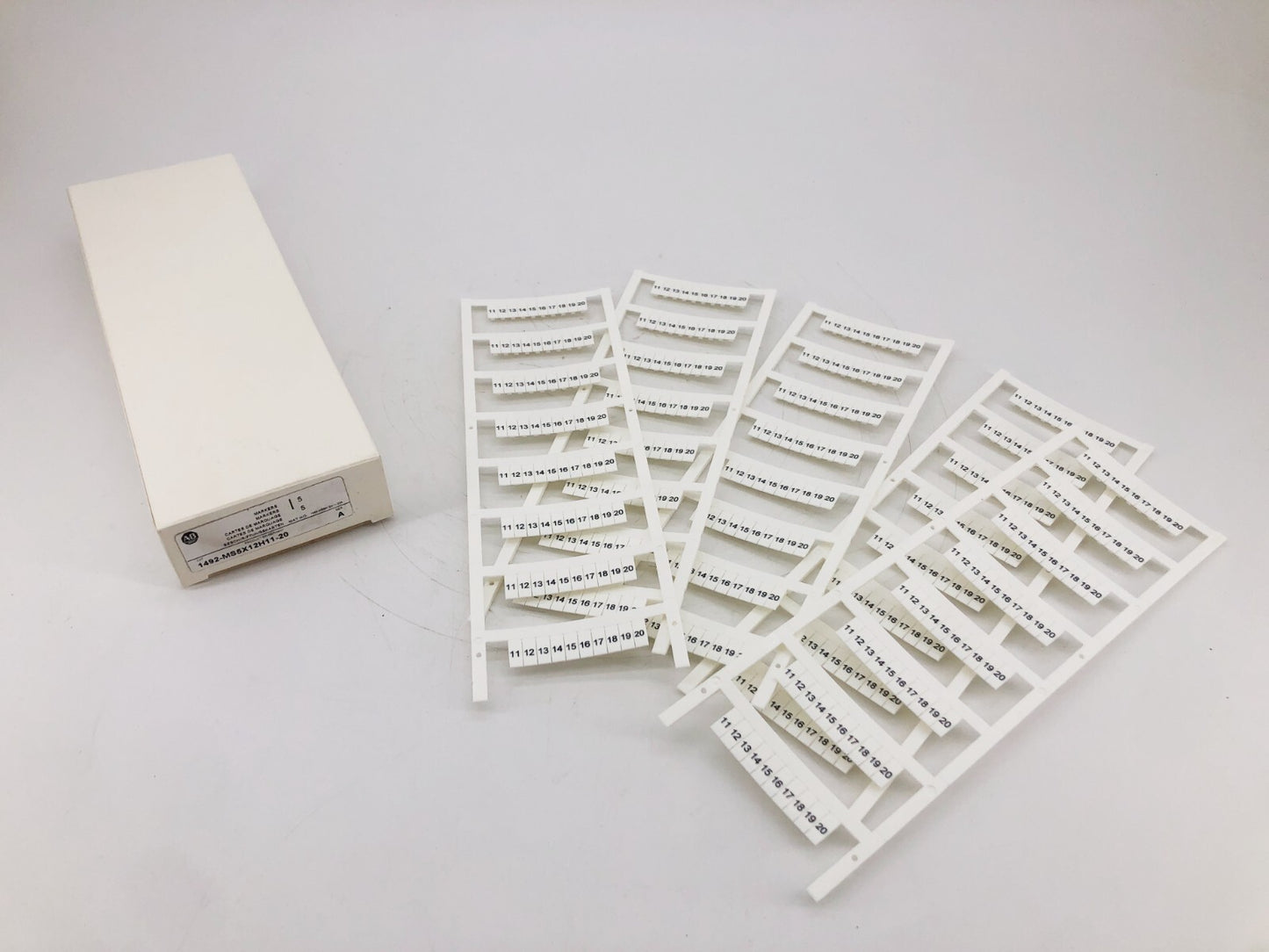 Box of 5 New Allen-Bradley 1492-MS5X12H11-20 Ser. A Horizontal Marker Cards
