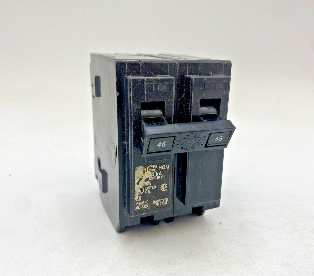 Square D HOM245 Plug-in Circuit Breaker 45A 240V 2P 1PH HOM Used 45 AMP 240 Volt