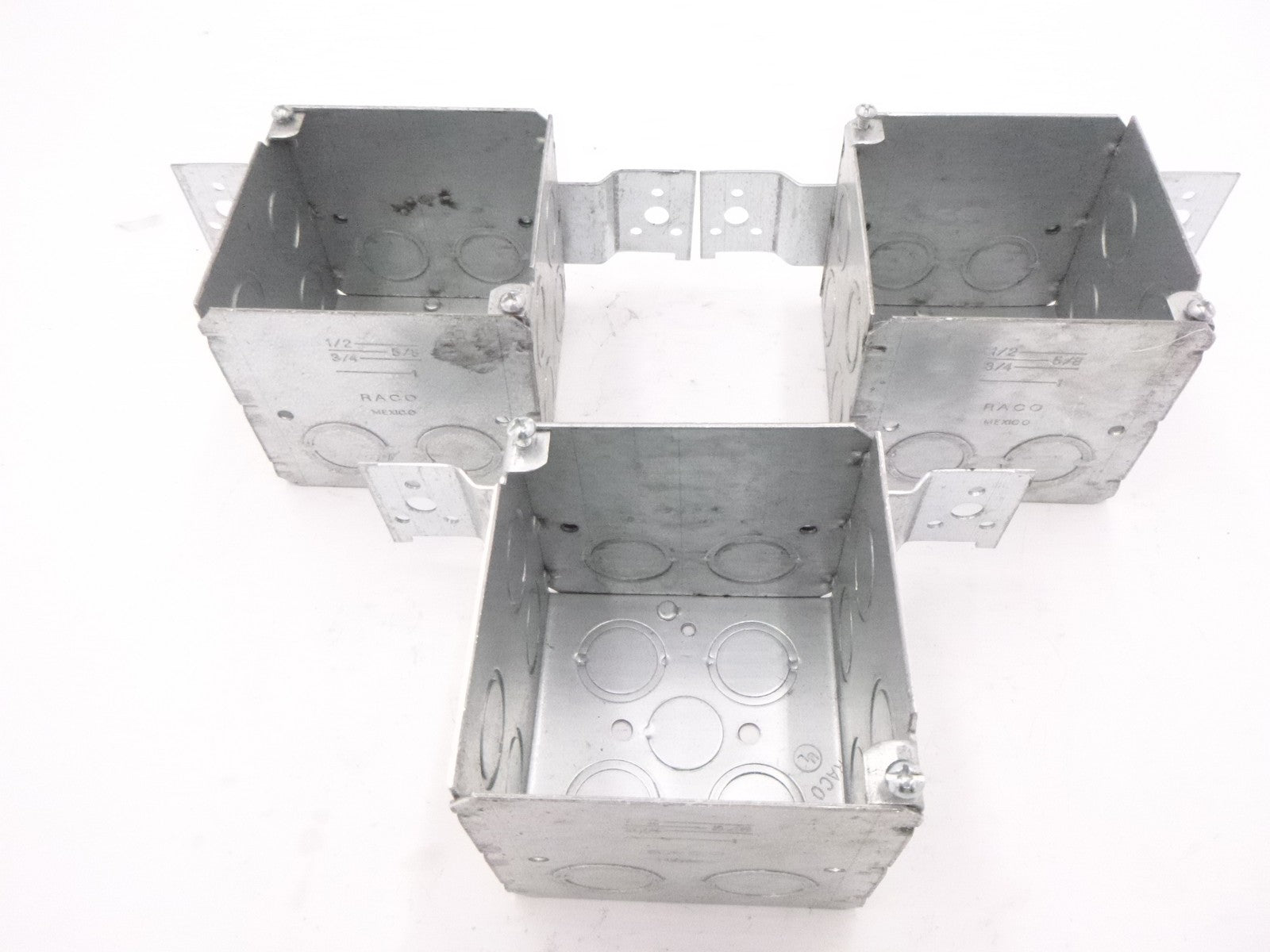 3 Pack Raco 45 cu in Welded Square Steel Electrical Wall Boxes 2 Gangs