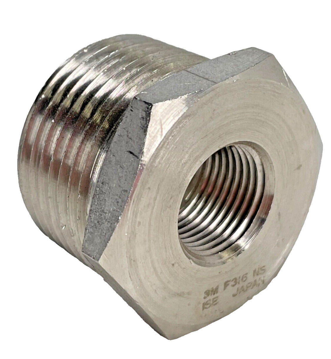 Hex Bushing 1" x 3/8" Class 3000 lb. Forged 316/316L Stainless Steel (Lot of 5)