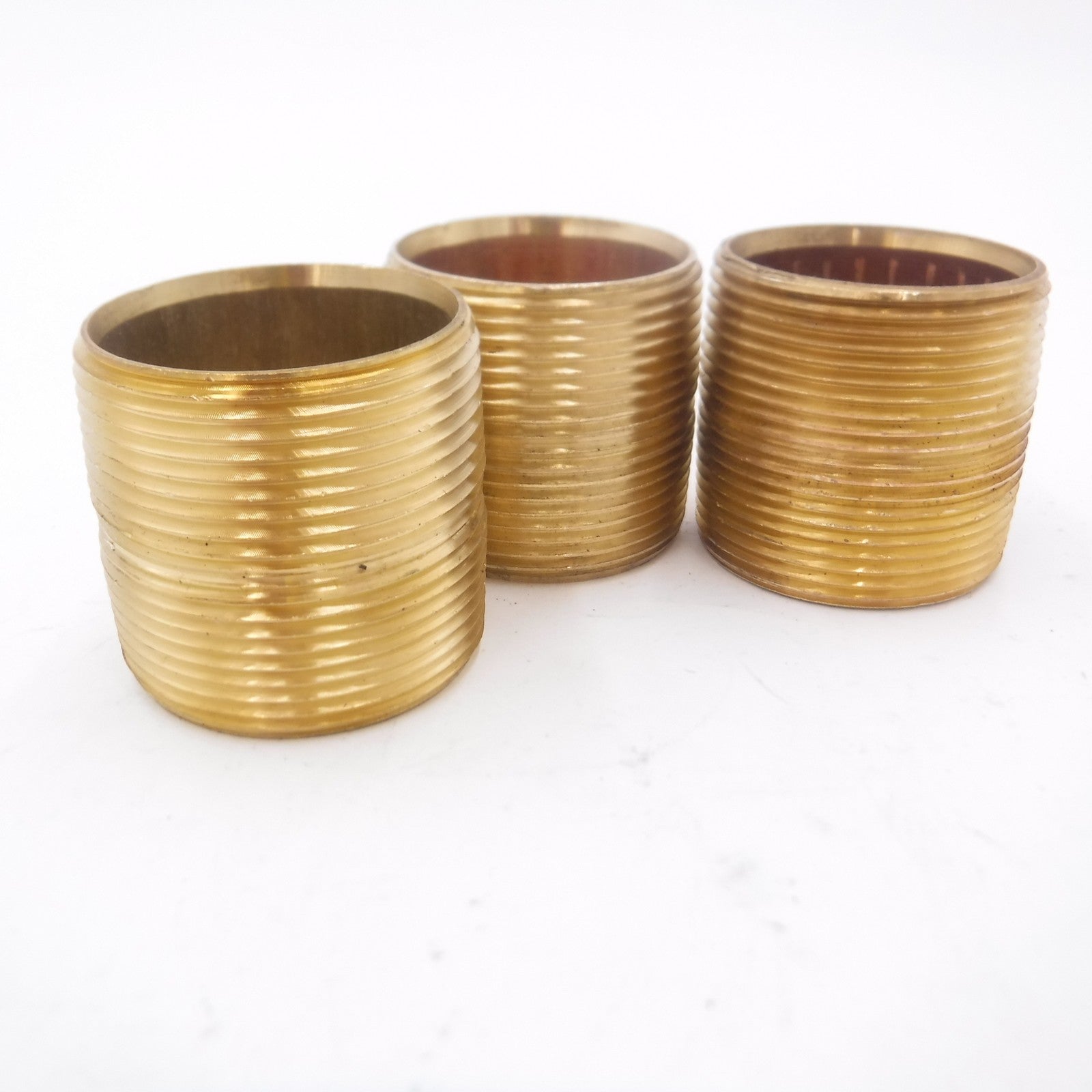 3 Pack 1-1/2" Close Brass Pipe Nipple, BRN150