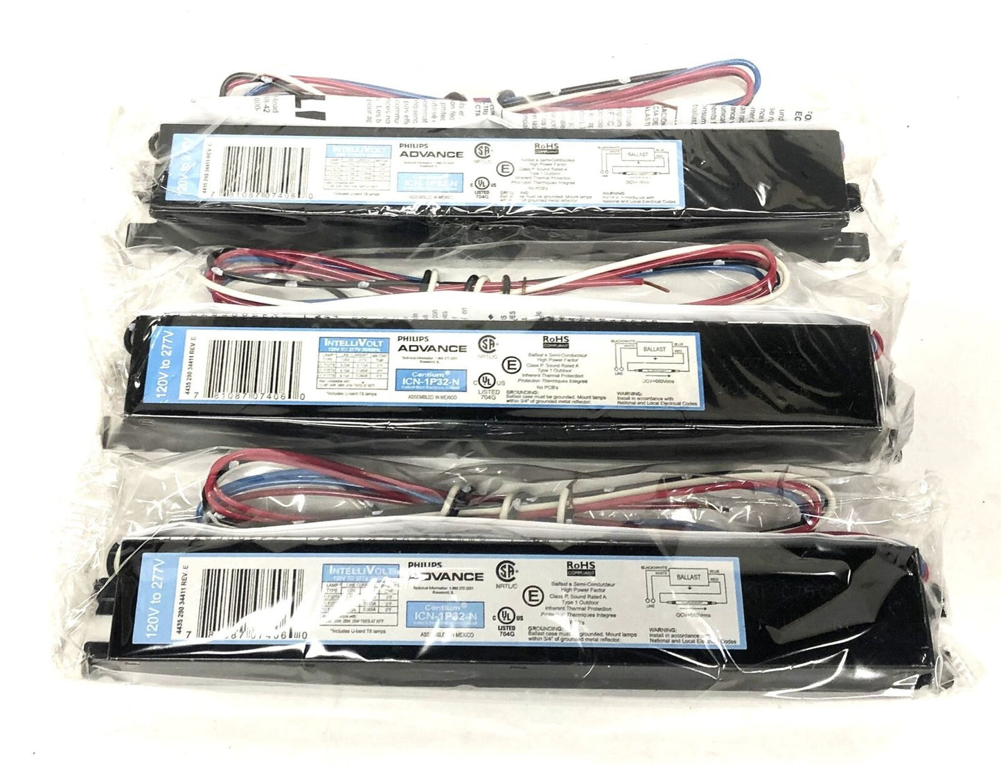Advance InetlliVolt 120-277V 50/60Hz Centium Ballast ICN-1P32-N [Lot of 3] NOS