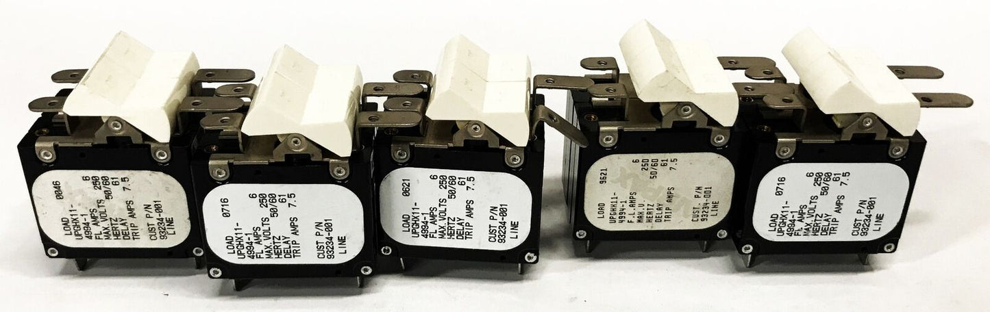 Airpax 2-Pole 6-Amp Breaker Switch UPGHX11-4994-1 [Lot of 5] NOS